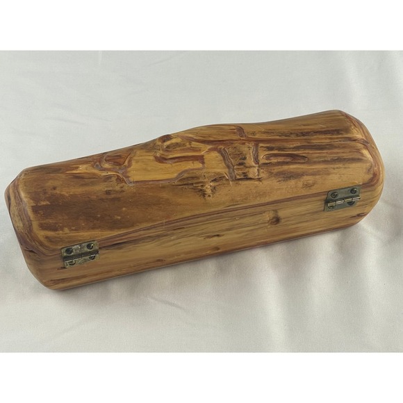 Trails End Colorado Rustic Live Edge Wood Log Hinged Keepsake Box 00845 - Picture 10 of 11